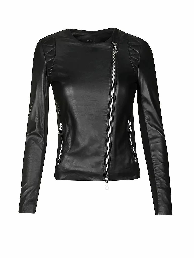 SET | Lederjacke | schwarz