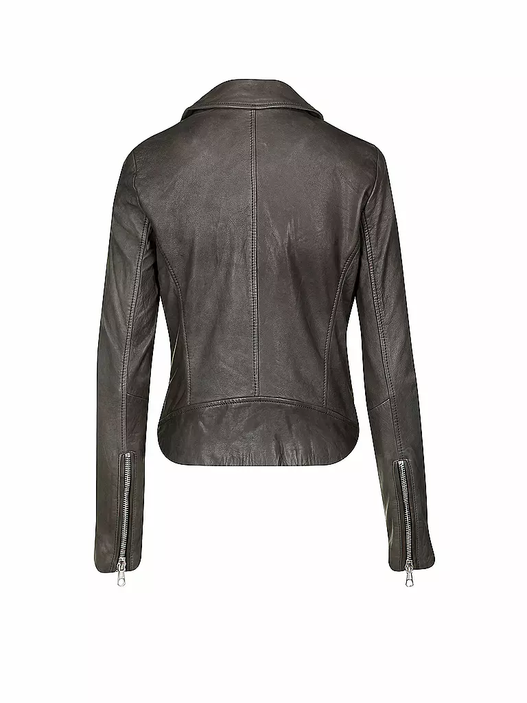 SET | Lederjacke | grau