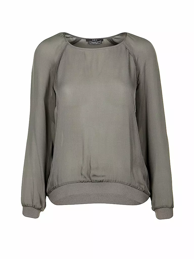 SET | Seiden-Bluse | grau