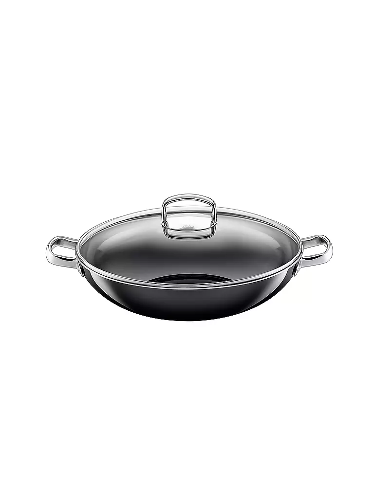 SILIT | Profi Wok mit Glasdeckel 36cm (Schwarz)  | schwarz