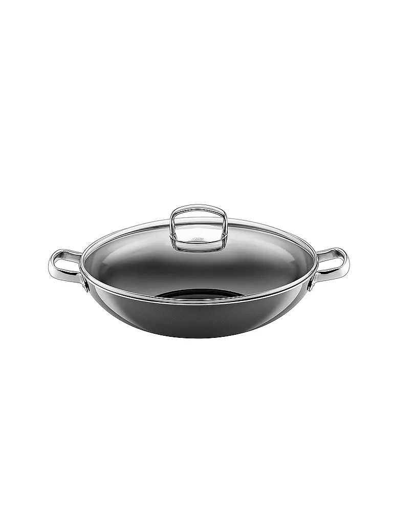 SILIT | Wok mit Glasdeckel 36cm (Anthrazit) | grau