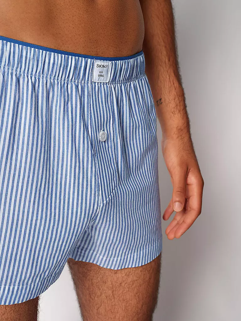 SKINY | Boxershorts blue microstripes | dunkelblau