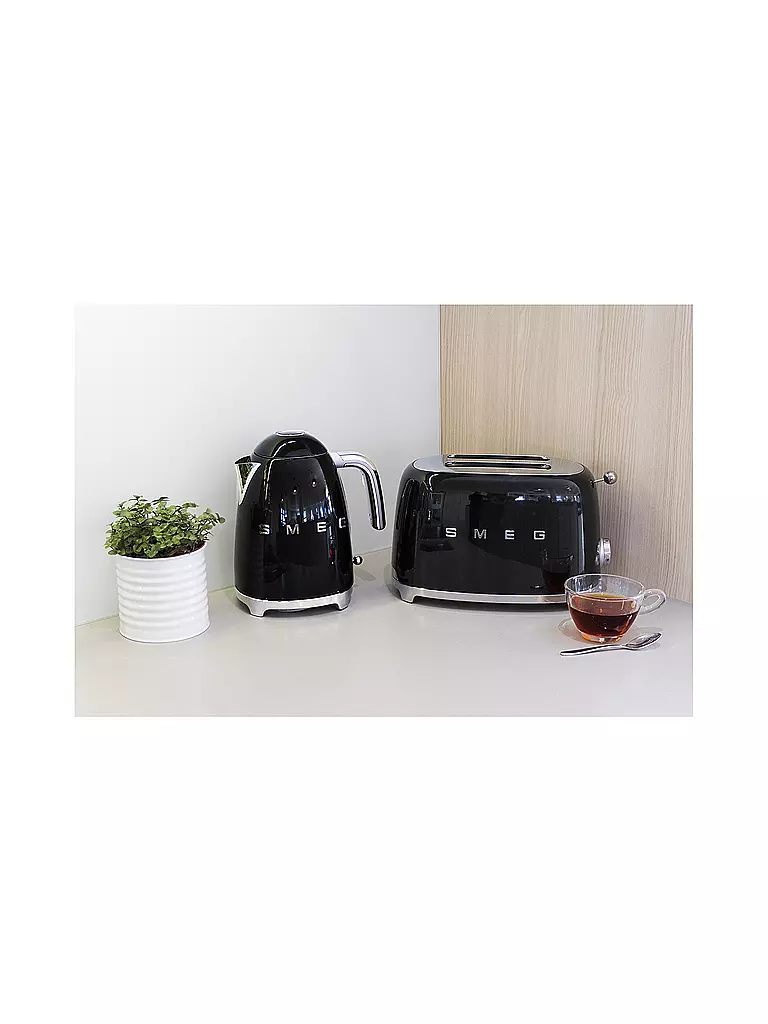 SMEG | 2 Schlitz Toaster 50‘s Retro Style Schwarz TSF01BLEU | schwarz