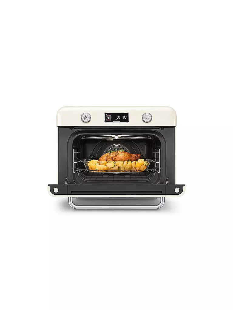 SMEG | Kombi-Tisch Dampfbackofen Creme | hellgrün