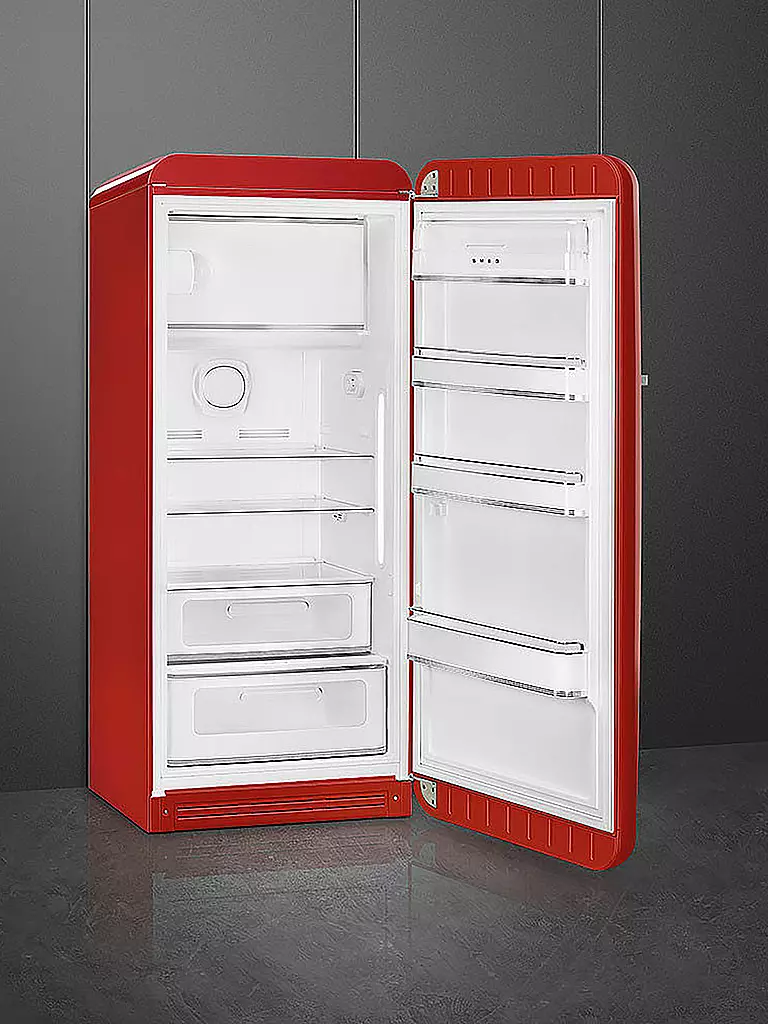 Kühlschrank Mit Gefrierfach Unten Höhe 150 Cm SMEG Kühlschrank mit Gefrierfach 50s Retro Style Rot FAB28RRD5 rot
