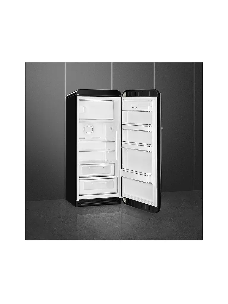 Kühlschrank Mit Gefrierfach Unten Höhe 150 Cm SMEG Kühlschrank mit Gefrierfach 50s Retro Style Schwarz FAB28RBL5 schwarz