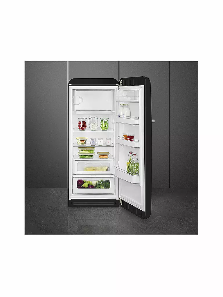 Kühlschrank Mit Gefrierfach 80 Cm Hoch SMEG Kühlschrank mit Gefrierfach 50s Retro Style Schwarz FAB28RBL5 schwarz