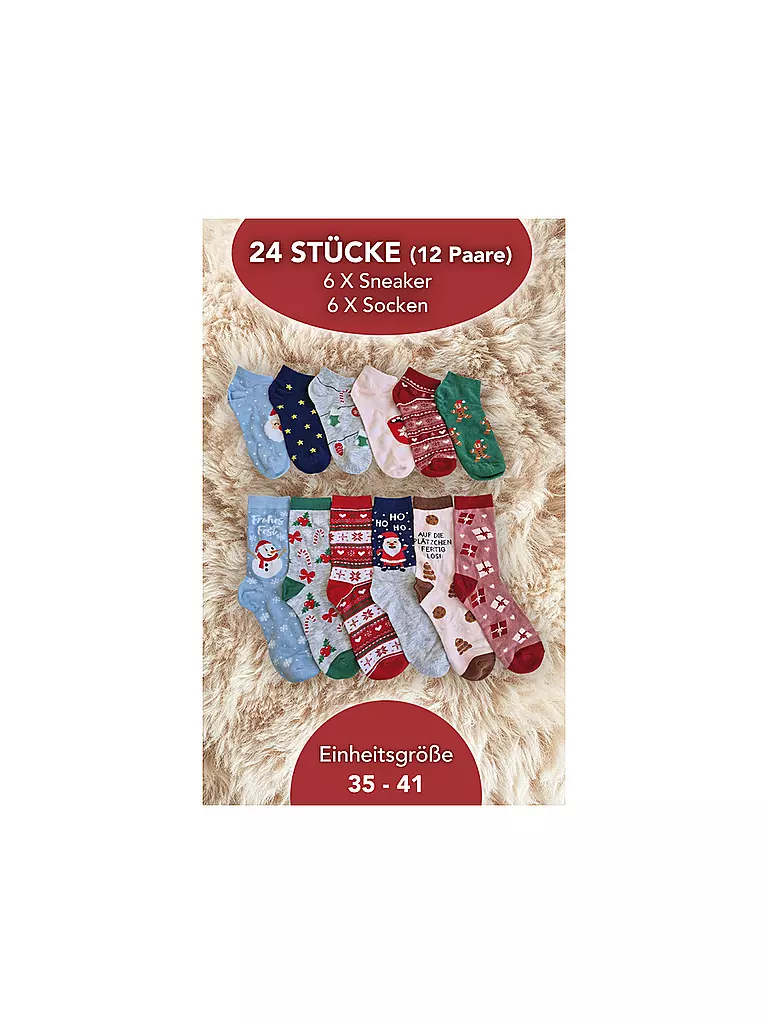 SOCKSWEAR | Damen  Socken Adventskalender 35-41 bunt | Bunt