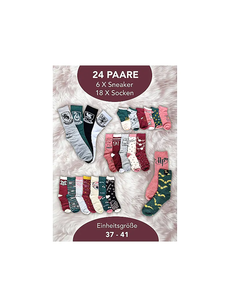 SOCKSWEAR | Socken Adventkalender HARRY POTTER bunt | 