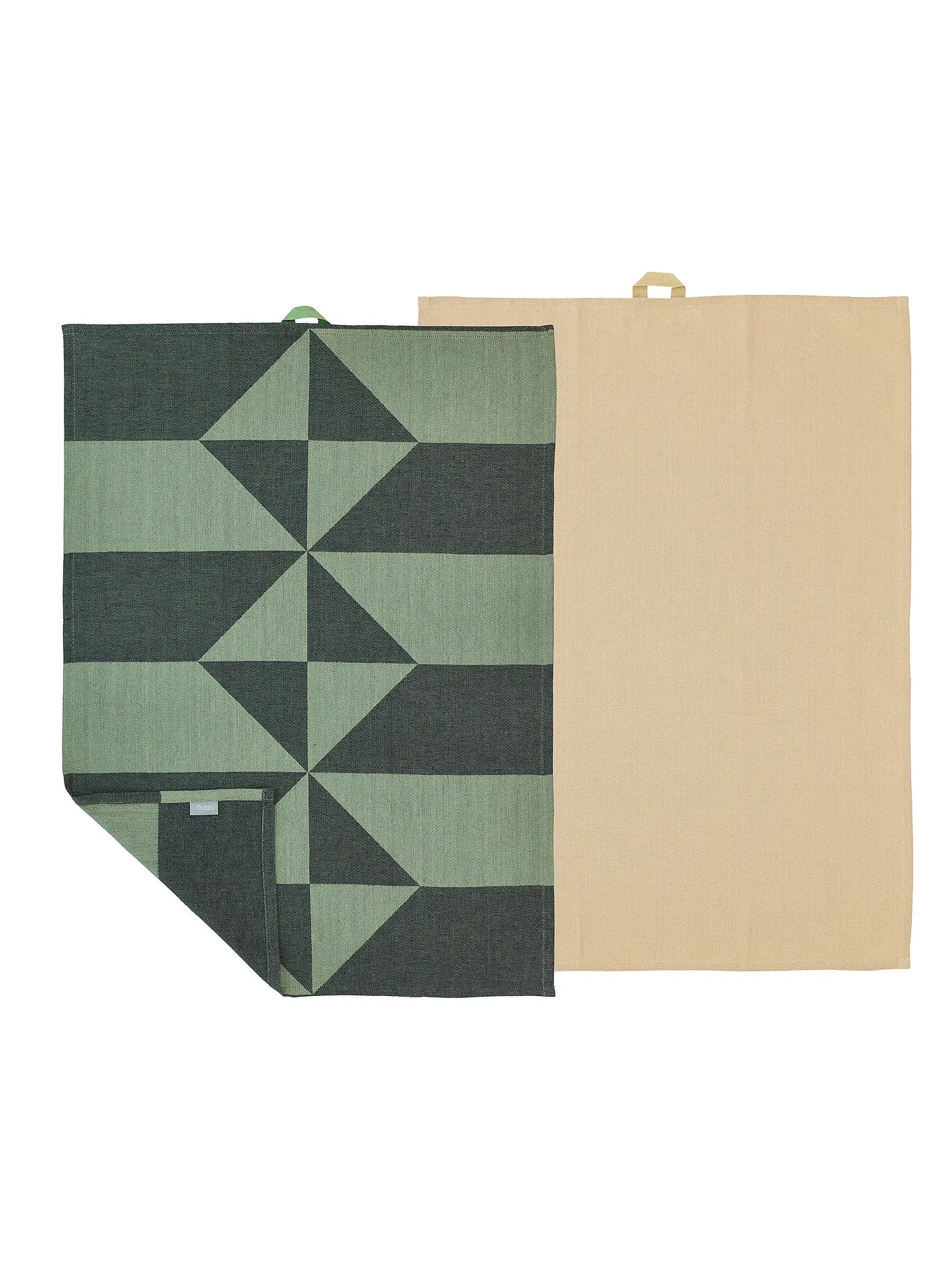 SOEDAHL | Geschirrtücher Set 2tlg. 50x70cm TWIST Warm Taupe  | dunkelgrün