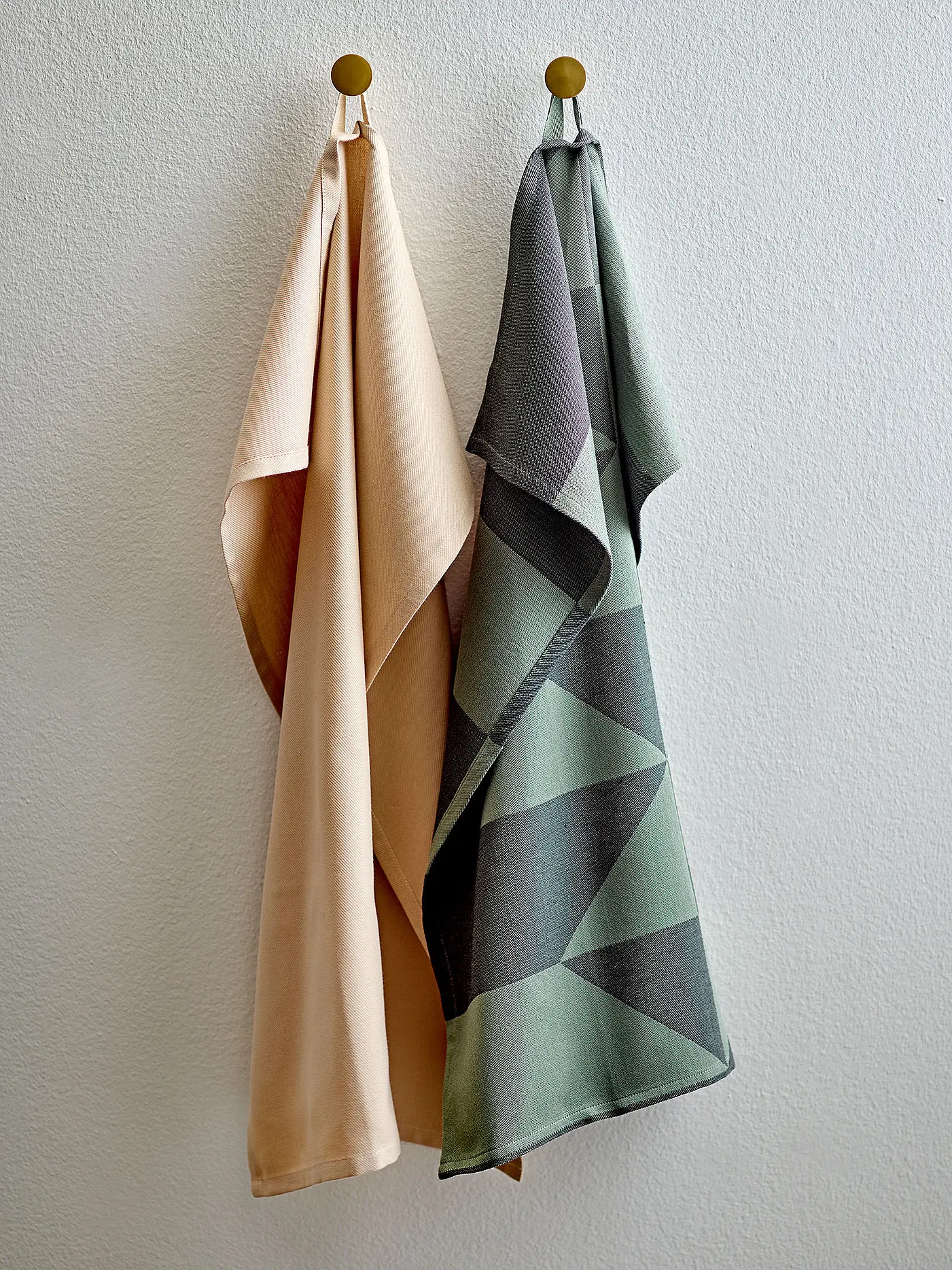 SOEDAHL | Geschirrtücher Set 2tlg. 50x70cm TWIST Warm Taupe  | dunkelgrün