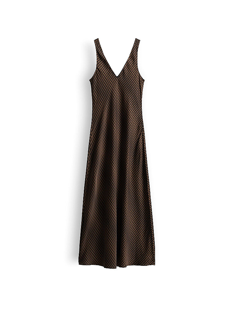 SOMEDAY Midikleid QOVA WAVE hellbraun | 36
