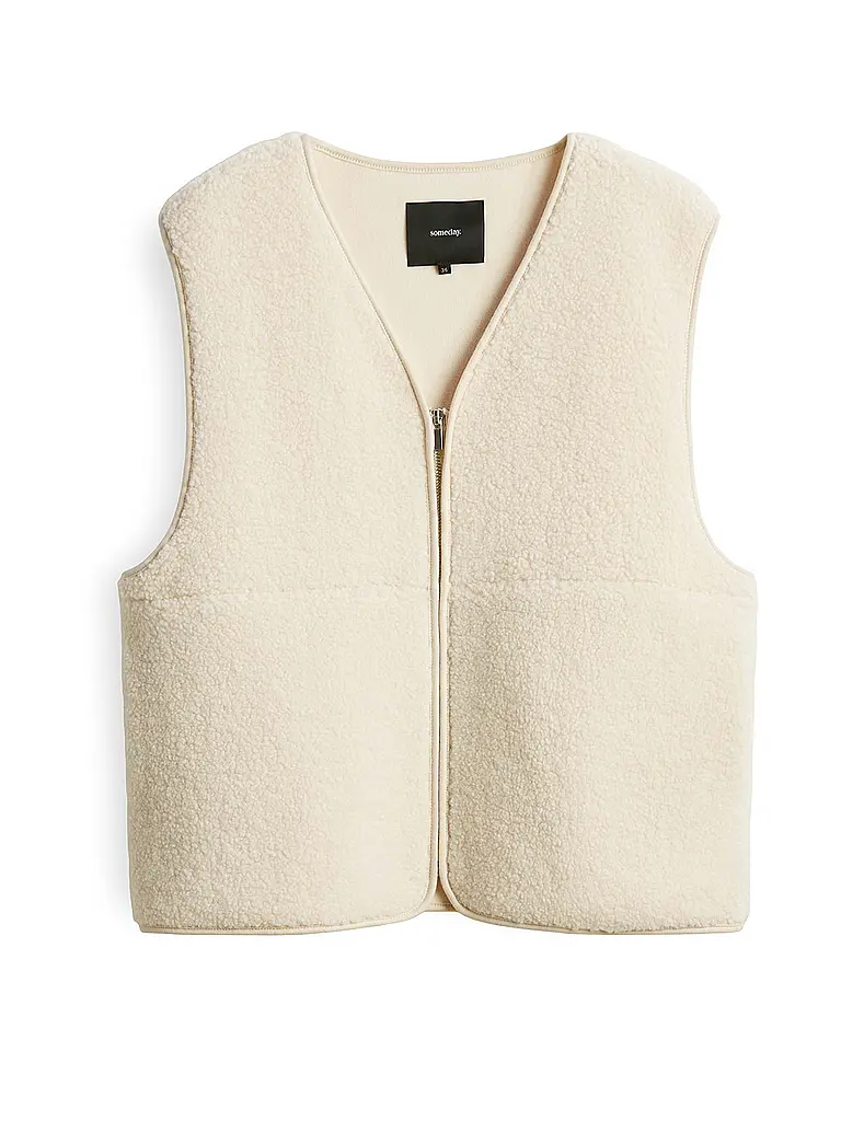 SOMEDAY | Gilet in Felloptik ULIV | Creme