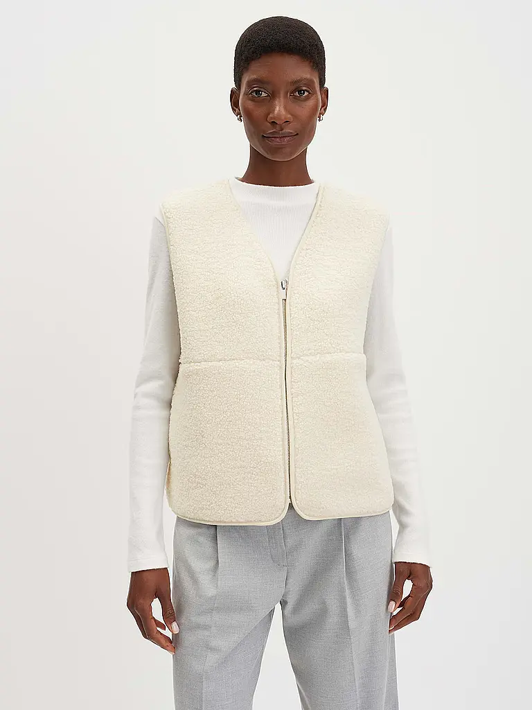 SOMEDAY | Gilet in Felloptik ULIV | Creme