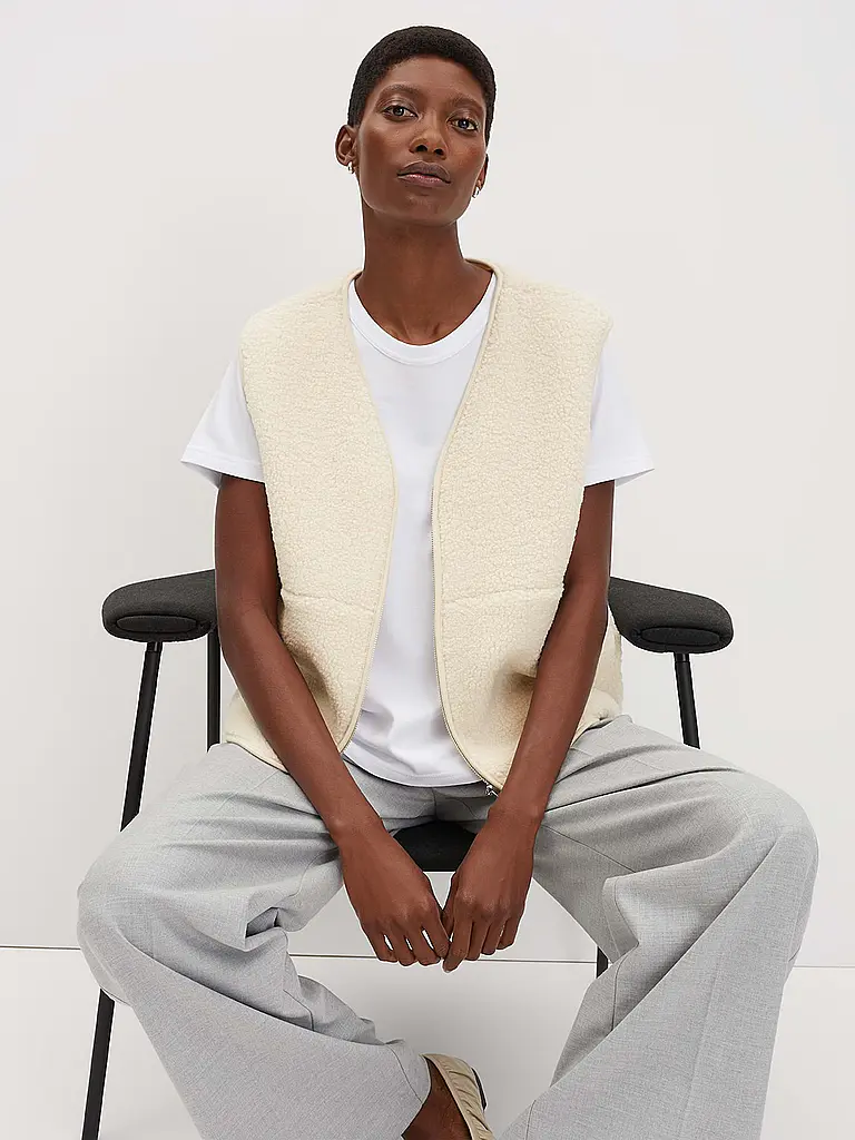 SOMEDAY | Gilet in Felloptik ULIV | Creme