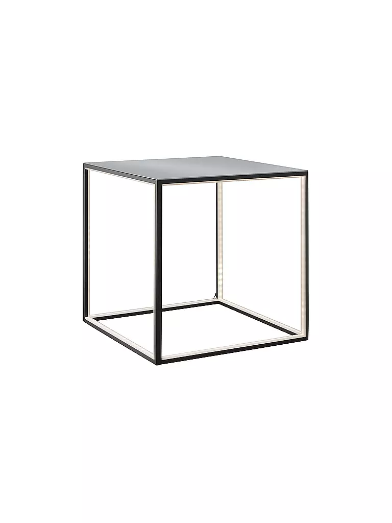 SOMPEX | LED Tisch Delux mit Glasplatte - quadratisch 42x42cm | schwarz