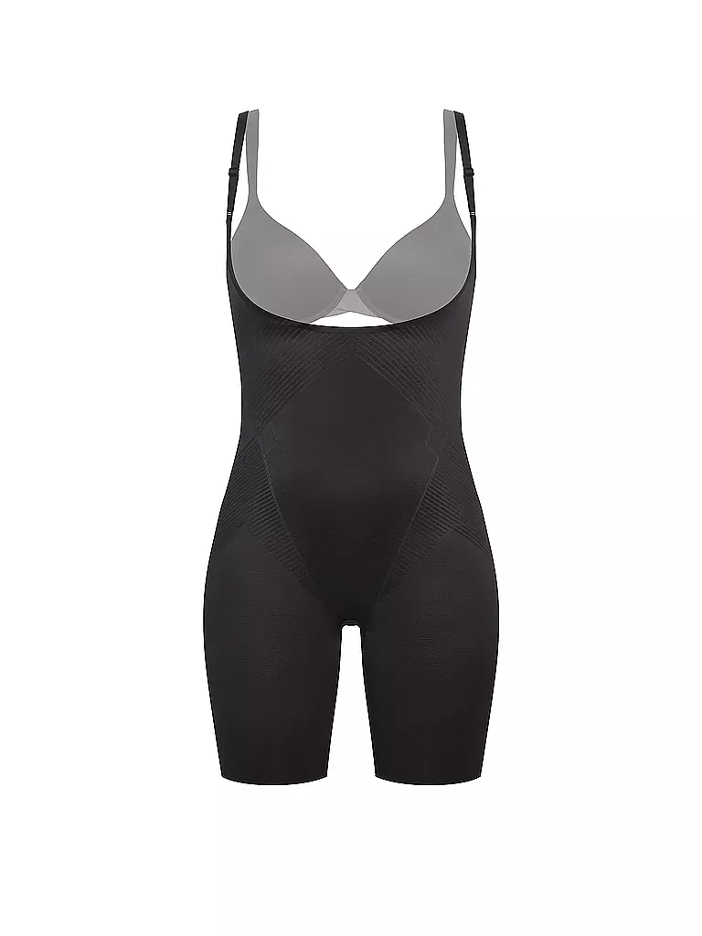 SPANX | Thinstincts® 2.0 Open-Bust Mid-Thigh Bodysuit Black | schwarz