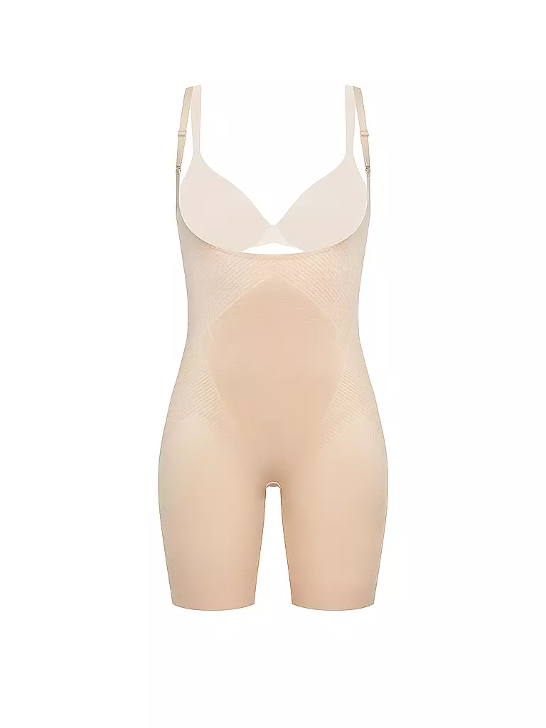 SPANX | Thinstincts® 2.0 Open-Bust Mid-Thigh Bodysuit Soft Nude | beige