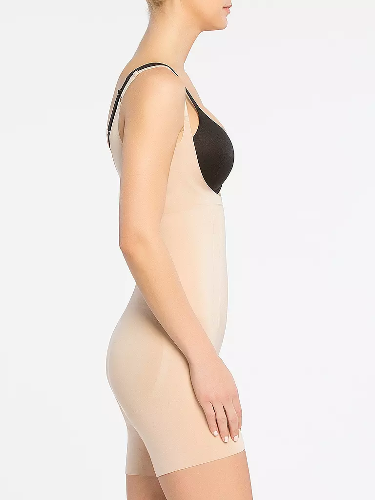 SPANX | Thinstincts® 2.0 Open-Bust Mid-Thigh Bodysuit soft nude | beige