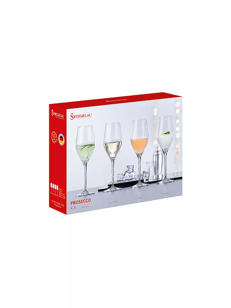 SPIEGELAU | Cocktailglas 4er Set Prosecco Mixdrink | transparent