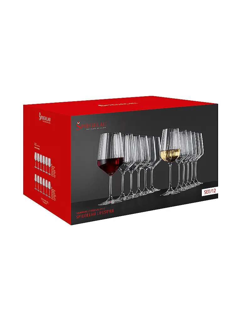 SPIEGELAU | Rot- und Weißweingläser 12er Set  | Transparent