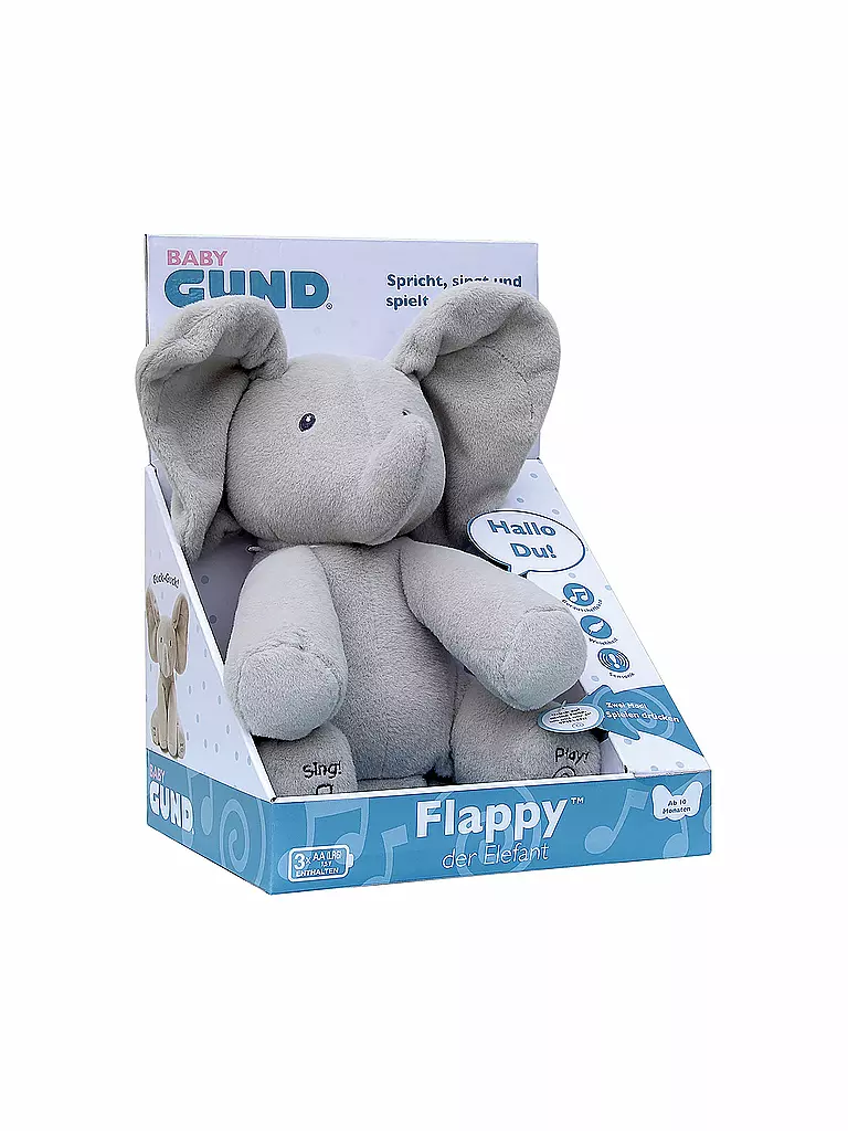 SPINMASTER | GUND Flappy, der singende und sprechende Elefant  30cm | grau