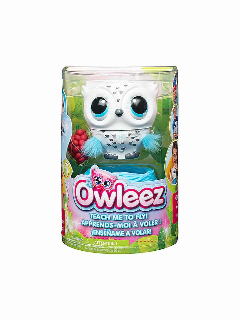 SPINMASTER | Owleez - Fliegende interaktive Spielzeug-Babyeule mit Leuchteffekten und Sounds 6046148 | transparent