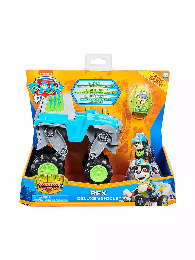 SPINMASTER | PAW Patrol Dino Rescue Deluxe Fahrzeug von Rex, inklusive Rex-Spielfigur | keine Farbe