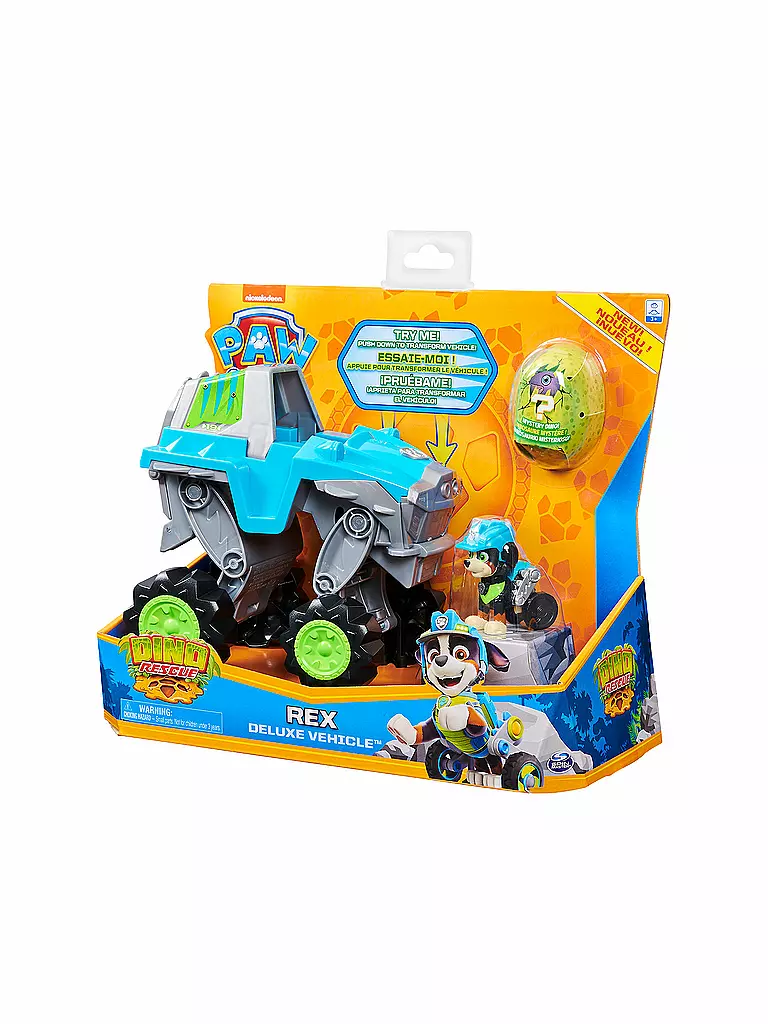 SPINMASTER | PAW Patrol Dino Rescue Deluxe Fahrzeug von Rex, inklusive Rex-Spielfigur | keine Farbe