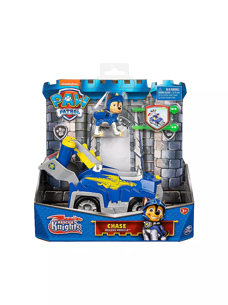 SPINMASTER | PAW Patrol Rescue Knights Basis Fahrzeug Spielzeugauto von Chase mit Welpenfigur | keine Farbe