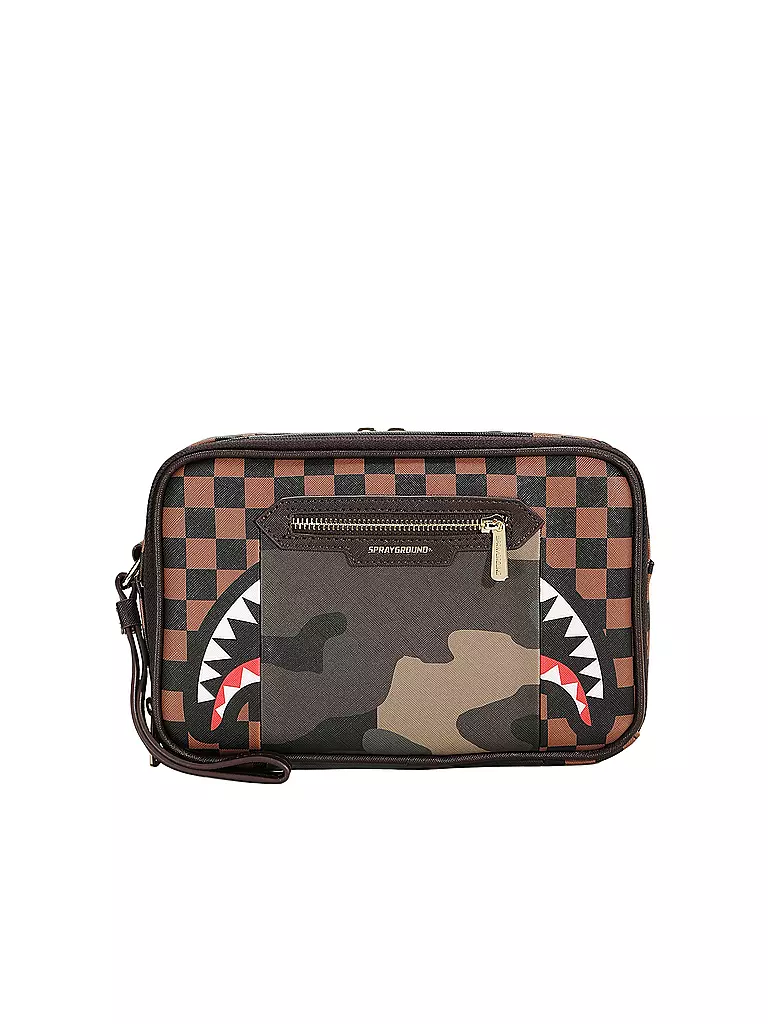 SPRAYGROUND | Toilettetasche  SIP CAMO ACCENT | braun