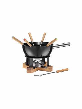 SPRING | Käsefondue-Set Lausanne 23cm/2l Schwarz/Eiche 