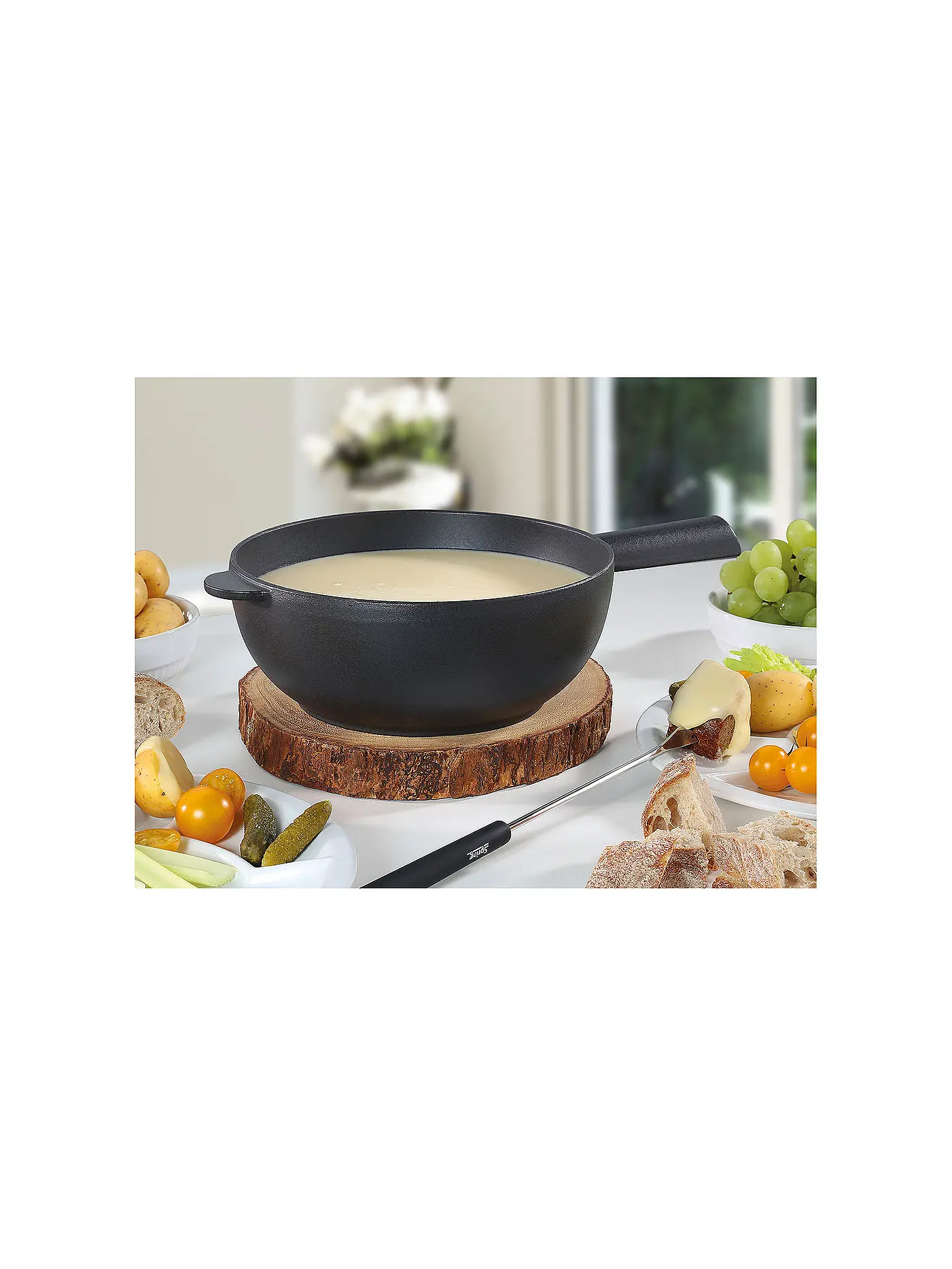 SPRING | Fondue Guss Caquelon 20cm Schwarz Matt | schwarz