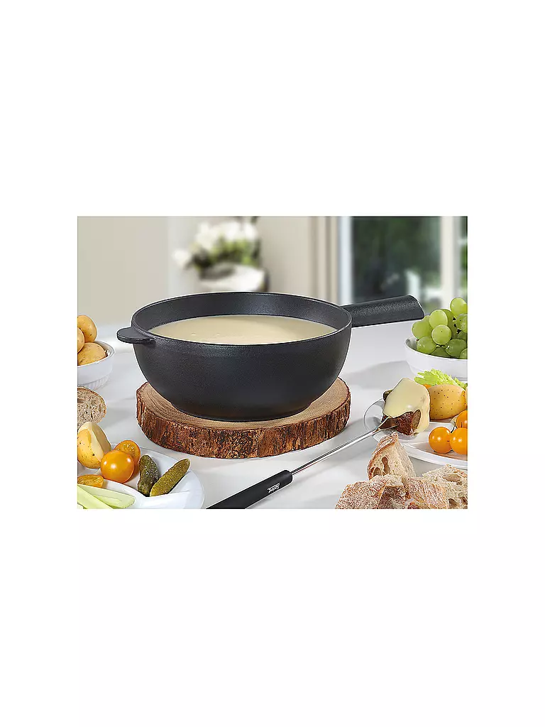 SPRING | Fondue Guss Caquelon 20cm Schwarz Matt | schwarz