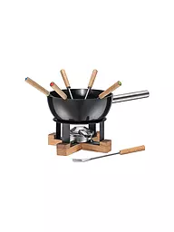 SPRING | Käsefondue-Set Lausanne 23cm/2l Schwarz/Eiche  | schwarz