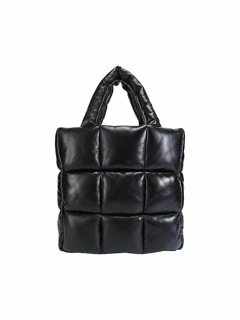 STAND | Ledertasche - Shopper Assante Puffy Bag | schwarz