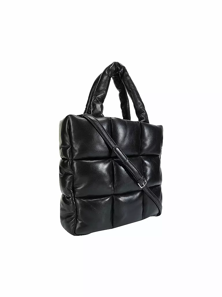 STAND | Ledertasche - Shopper Assante Puffy Bag | schwarz