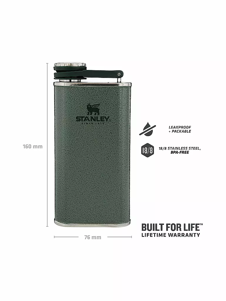 STANLEY | Flachmann Classic Flask 0,23l Grün | orange