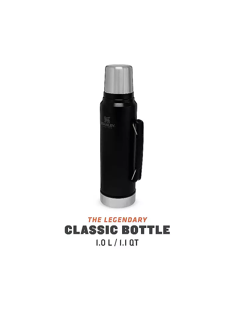 STANLEY | Isolierflasche - Thermosflasche Classic Legendary Bottle 1,l Schwarz | schwarz