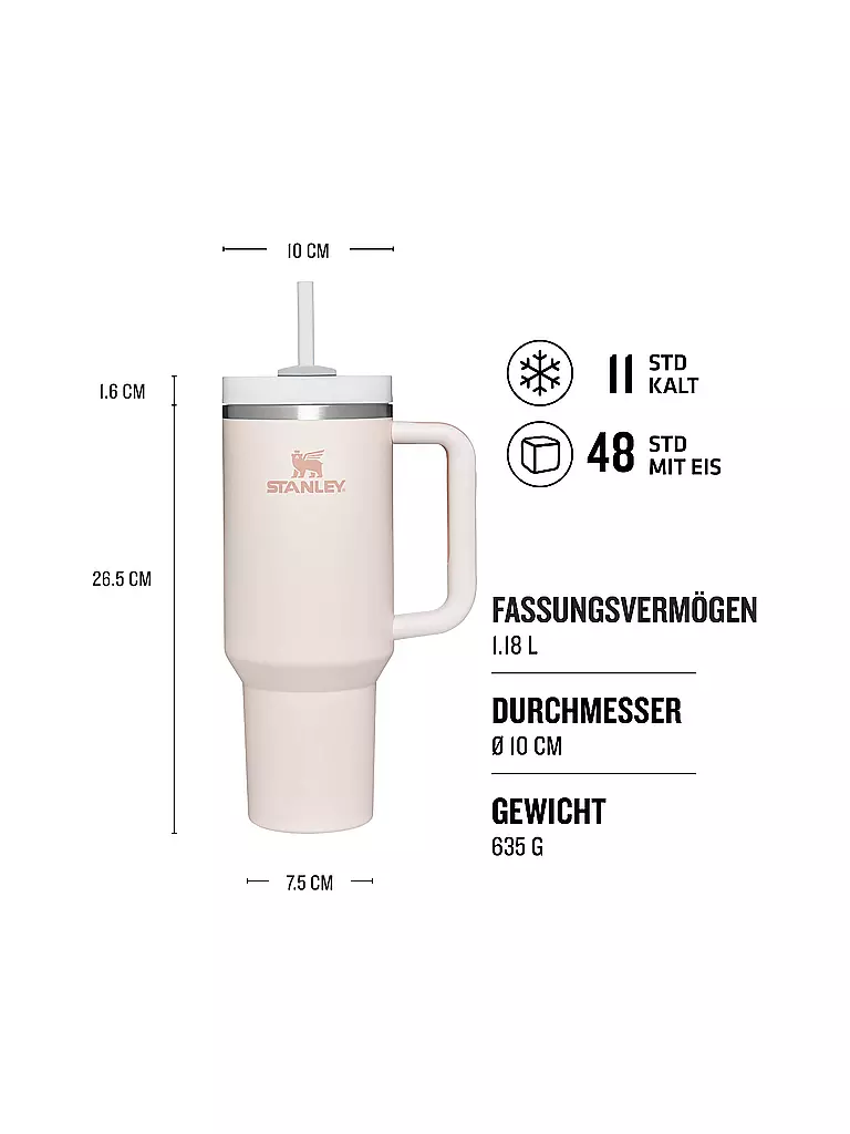 STANLEY | Isolierflasche - Thermosflasche Quencher H2.0 FlowState™ Tumbler 1,2L Rose Quartz | koralle