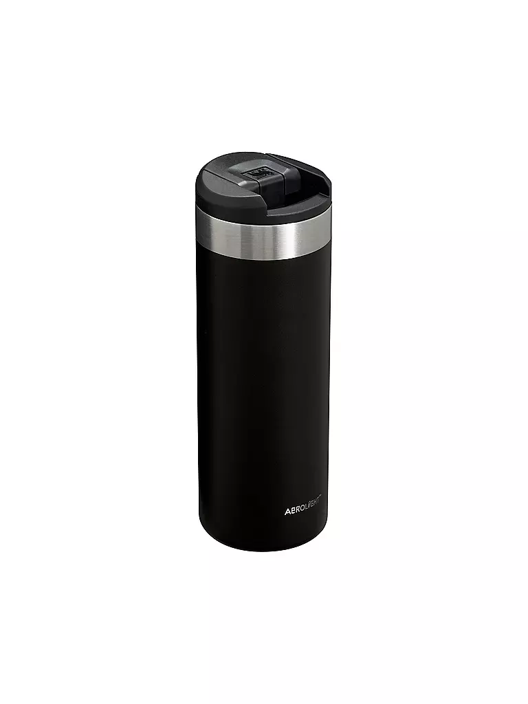 STANLEY | Isoliertrinkbecher AEROLIGHT TRANSIT MUG HAMMERTONE 0,47l Black 2.0 | hellblau