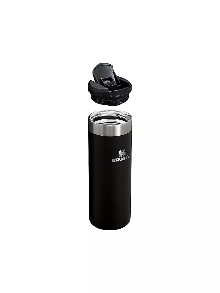 STANLEY | Isoliertrinkbecher AEROLIGHT TRANSIT MUG HAMMERTONE 0,47l Black 2.0 | hellblau