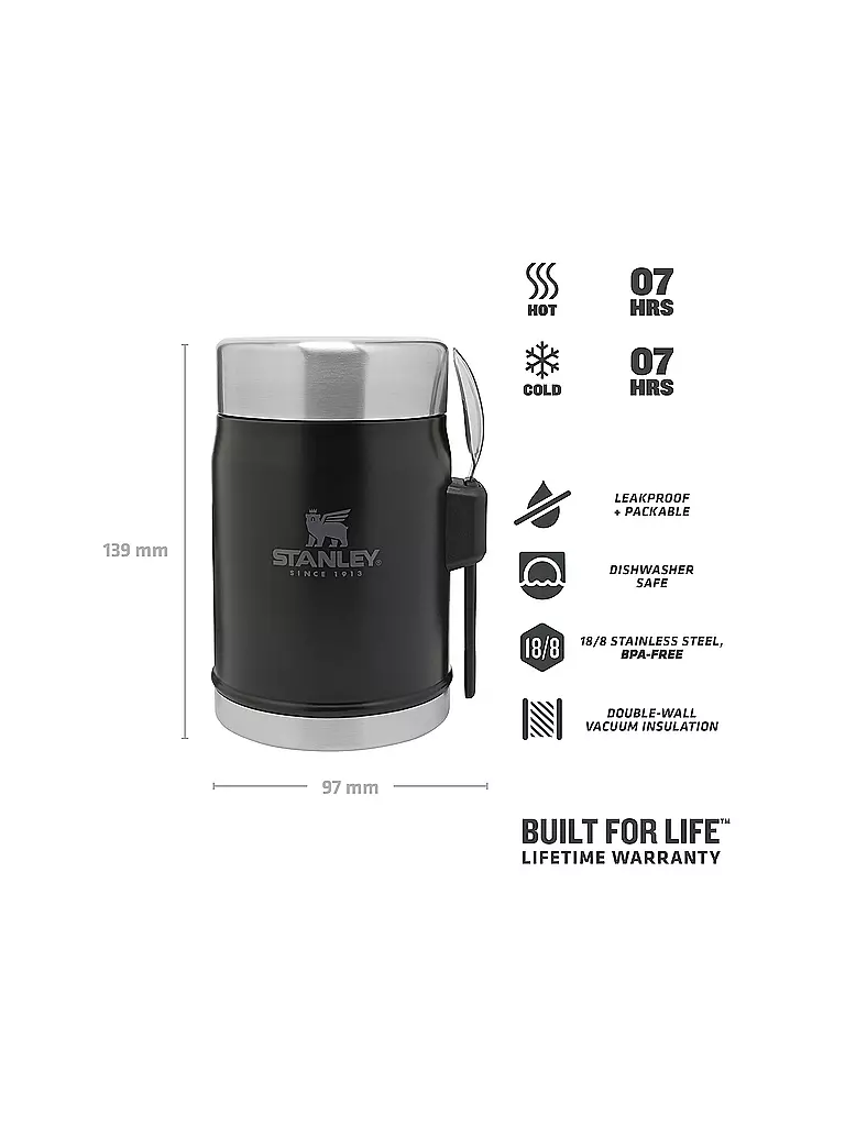 STANLEY | Thermosbehälter Food Jar 0,4l Schwarz | dunkelblau