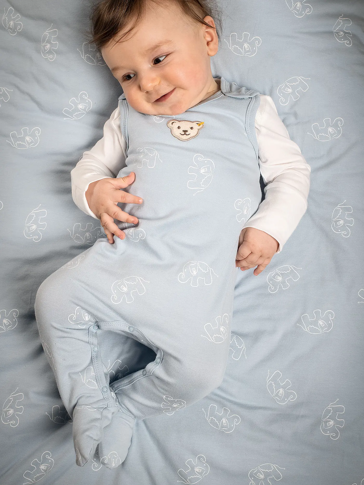 STEIFF | Baby Set 2tlg Strampler und Langarmshirt  | hellblau