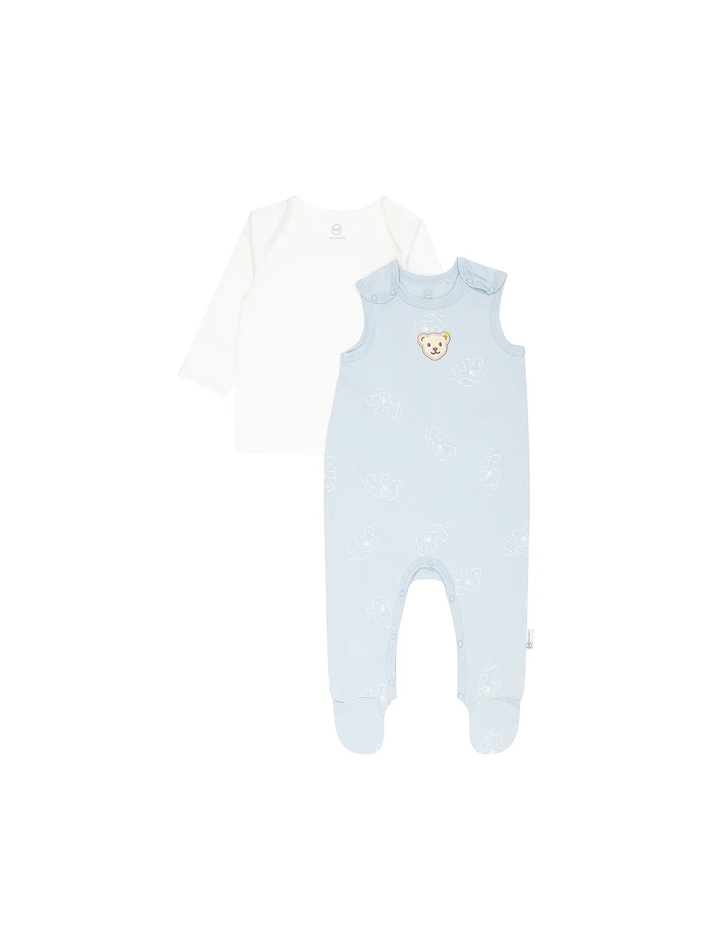 STEIFF | Baby Set 2tlg Strampler und Langarmshirt  | hellblau