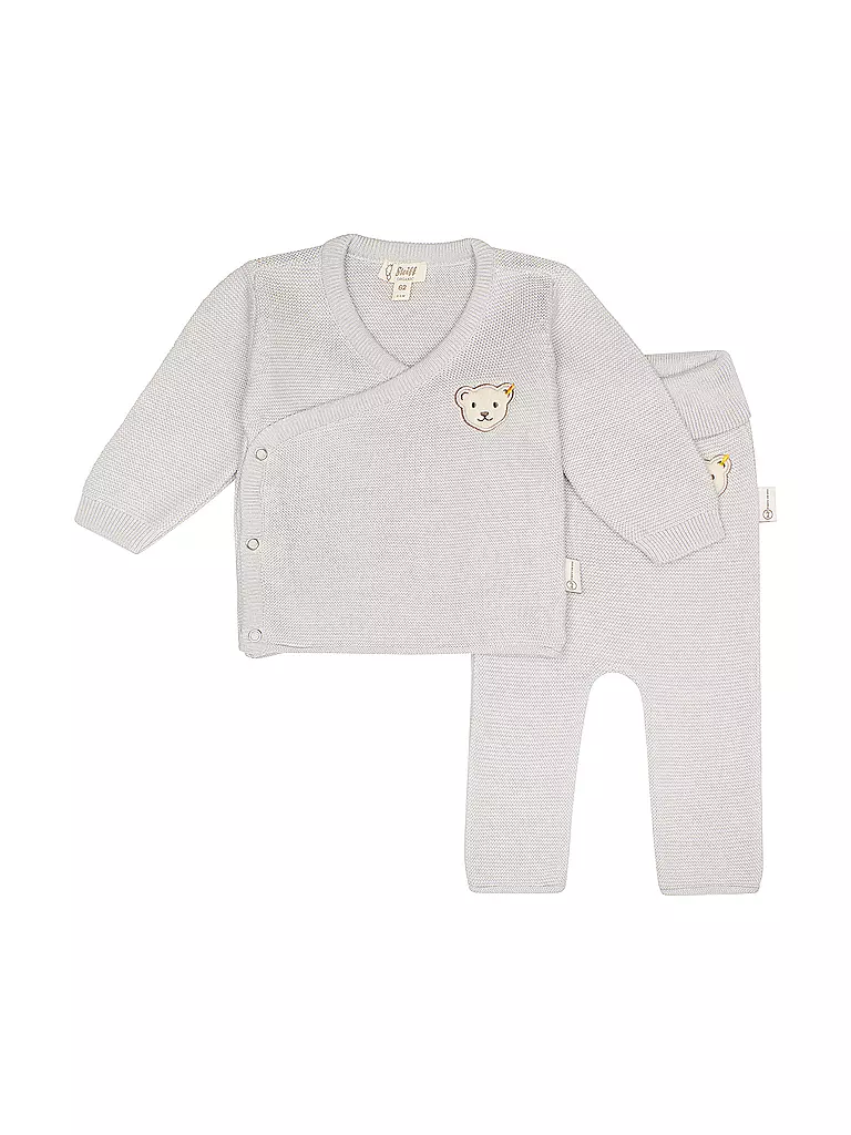 STEIFF | Baby Set Strickjacke und Strickhose 2 teilig | hellgrau