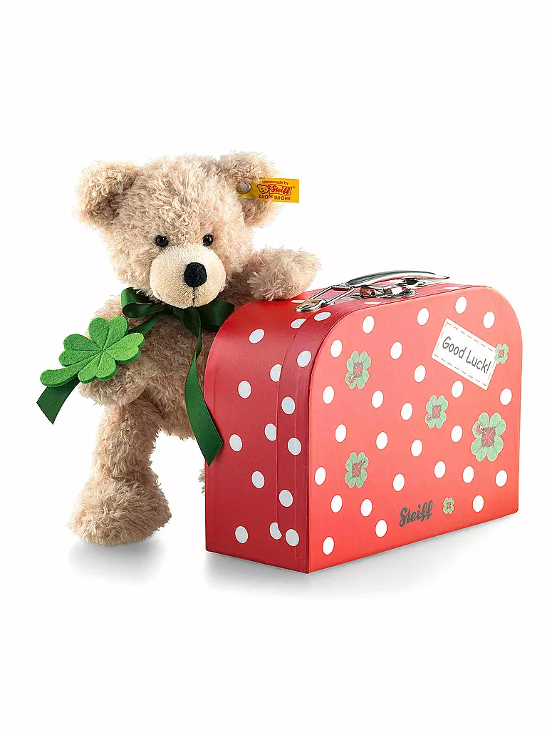 STEIFF | Fynn Teddybär im Koffer 24cm (beige) | transparent