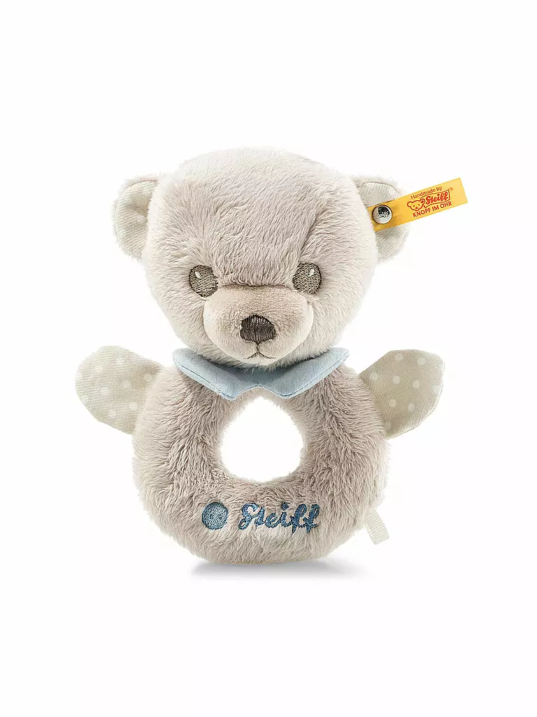 STEIFF | Hello Baby Levi Teddybär Greifring mit Rassel in Geschenkbox 15cm 241512 | keine Farbe