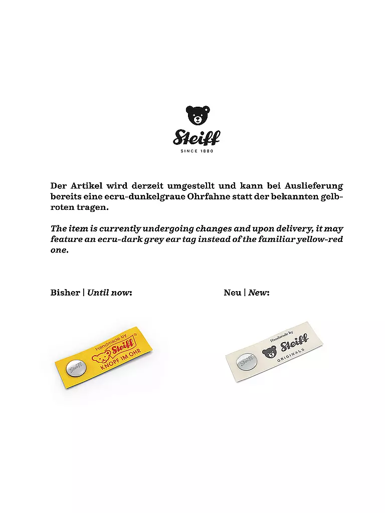 STEIFF | Plüschtier Dormili Hase sitzend 21cm | hellgrau