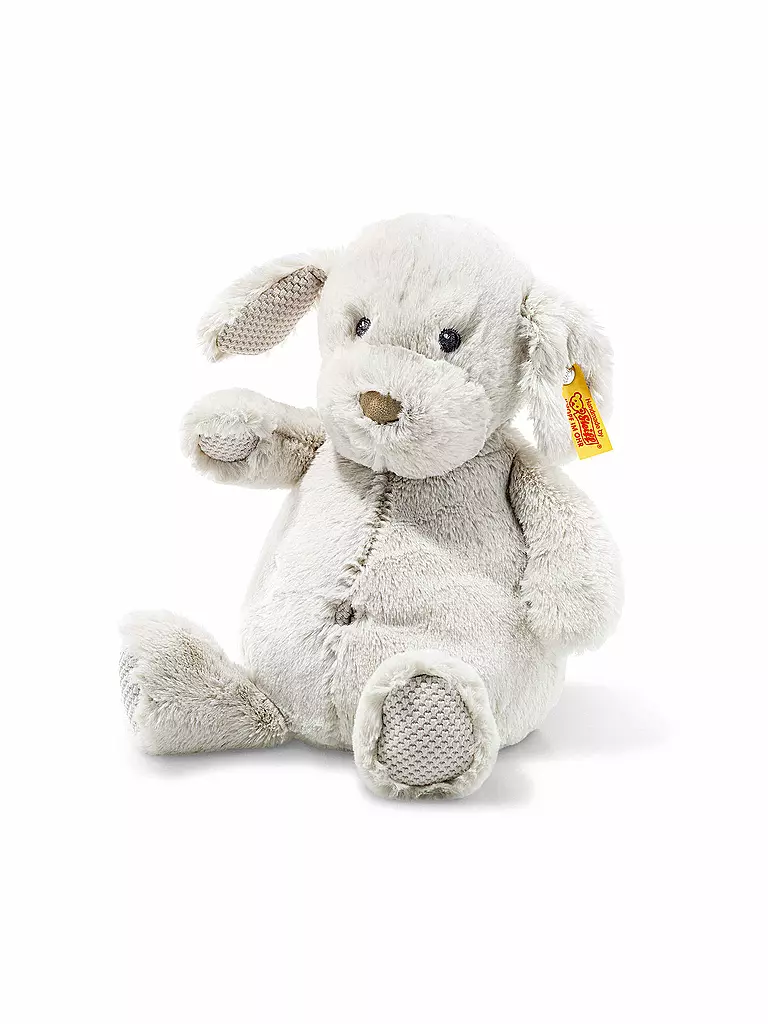 STEIFF | Soft Cuddly Friends - Baster Hund hellgrau 28cm | transparent